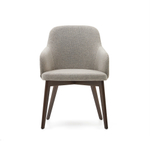 Стул Nelida из коричневой синели с ножками в темной отделке