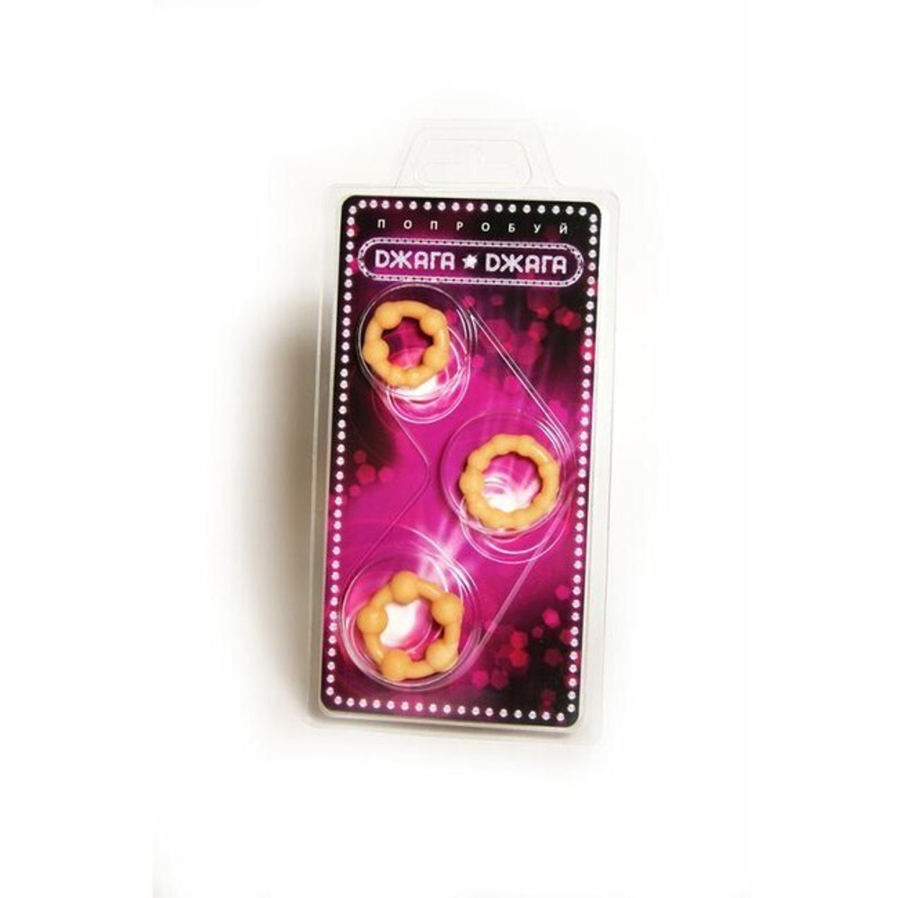 Набор эрекционных колец Джага-Джага (Цвет: телесный)