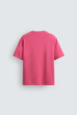 ZARA ФУТБОЛКА С КОРОТКИМ РУКАВОМ, РОЗОВЫЙ