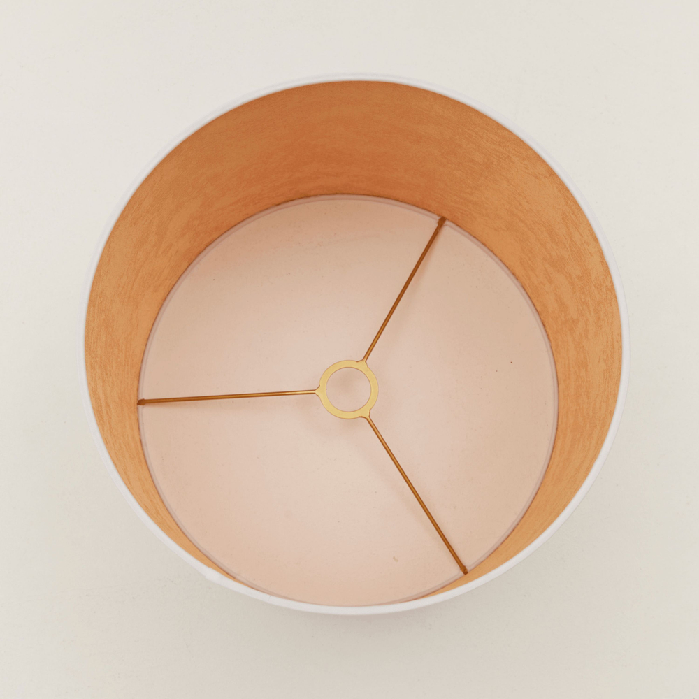 Абажур для торшера напольного, для светильника, плафон цилиндр Белый с Золотом Е27