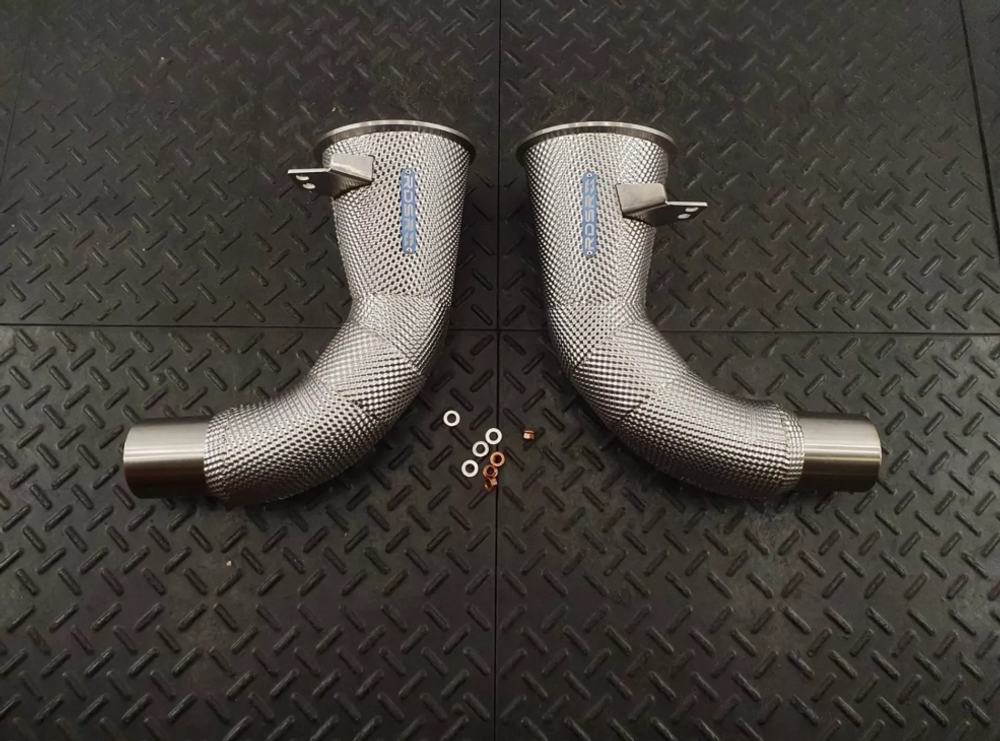 RedStar Exhaust Приемные трубы (Downpipes) без катализаторов с термозащитой Porsche 911 (992) Turbo / Turbo S RS.992Turbo.CB