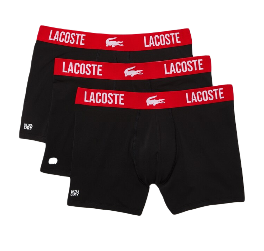 Мужские спортивные боксеры Lacoste Short Microfiber Boxer Brief 3P - black/red