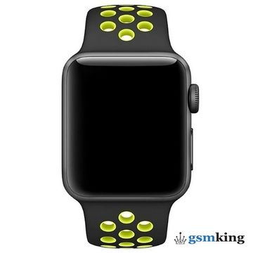Apple Nike Sport Band for Apple Watch 38|40|41mm Nike Black/Volt (Чёрный/Зелёный) MQ2H2ZM/A