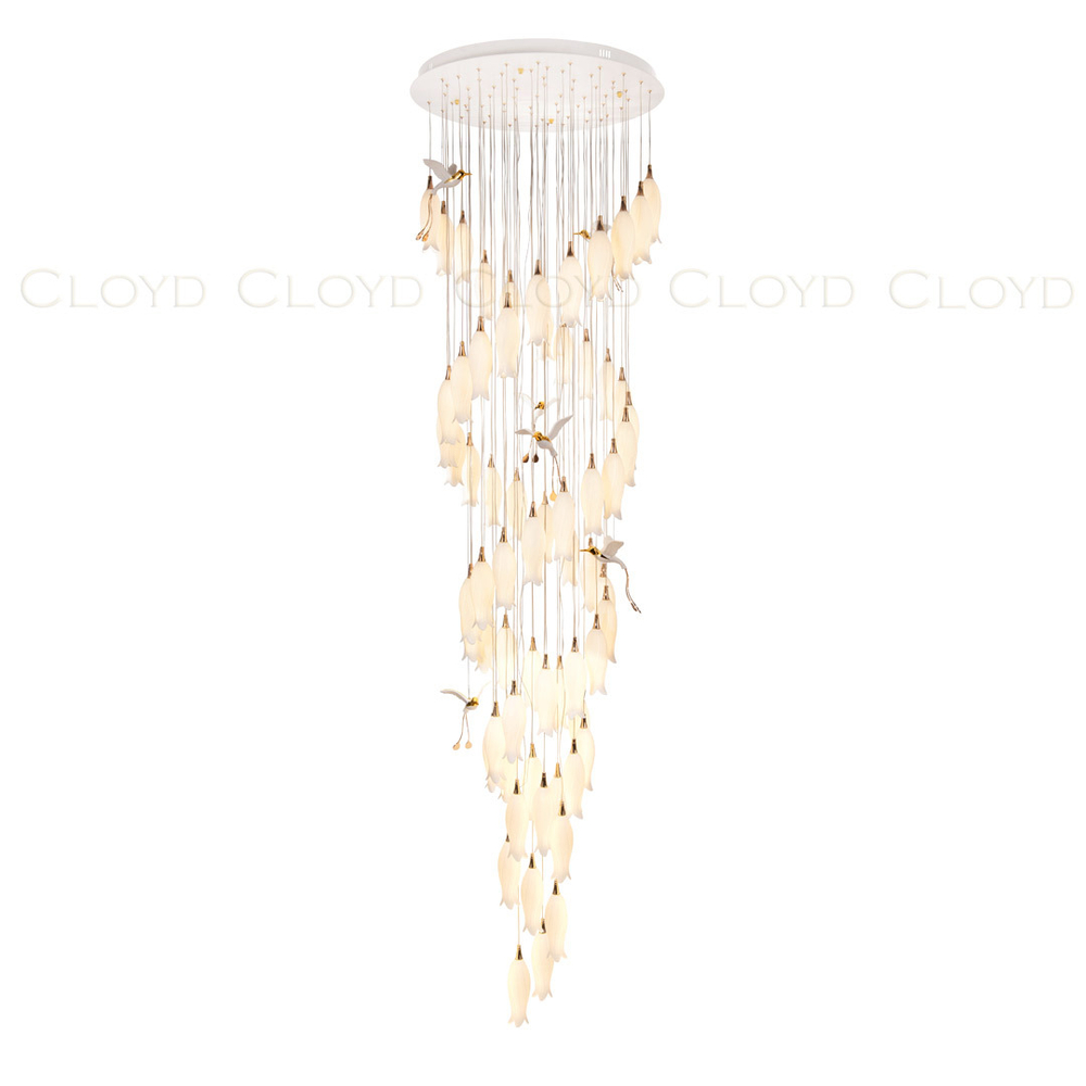 Люстра Cloyd ARGANA C60 / выс. 293 см - керамика - E14 - белый (арт.11240)