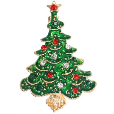 Брошь новогодняя «Best Podarok - Ёлочка зелёная», 3.5*2.4см