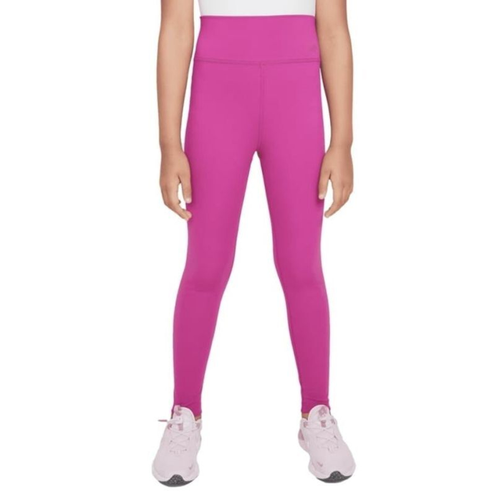 Брюки для девочки Nike Girls One Dri-FIT High-Waisted - vivid pink/white