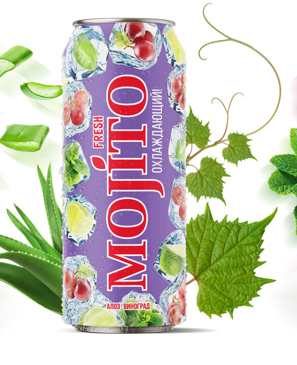 Мохито "Алоэ Виноград" 0,45 л. ж/б. (12 шт. в упаковке)