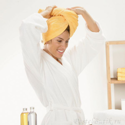 Махровое полотенце для волос Turban 7073 Hairtowe желтое от Cawo Германия