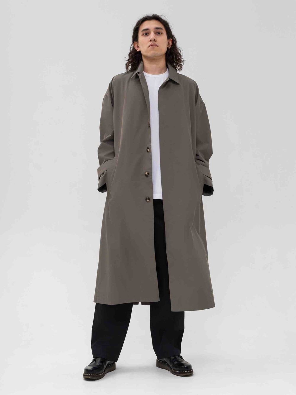 Плащ FOS Длинный Мужской Зеленый