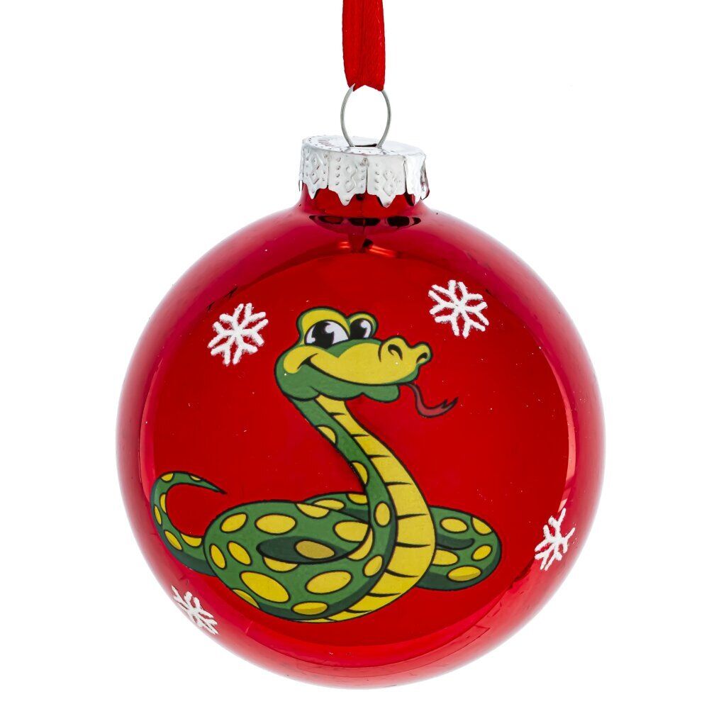 GAEM Украшение новогоднее "Шар со змейкой", D 8 см, L8 W8 H9 см, 3в.