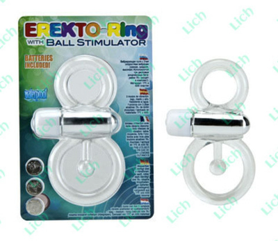 Кольцо эрекционное с вибратором и со стимуляцией мошонки