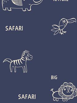 Постельное белье Сказка "SAFARI" семейное Наволочка 50х70 см 2 шт Простынь 240х215 см Пододеяльник 145х215 см(2шт) , перкаль