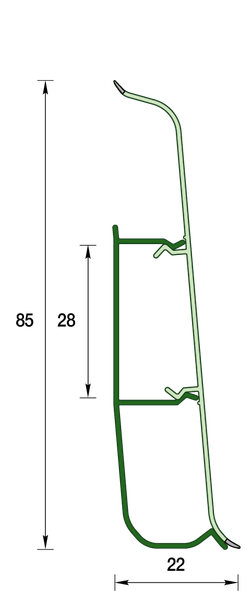 Плинтус напольный ПВХ "Деконика" 432 Дуб платиновый 2200х85х22 мм