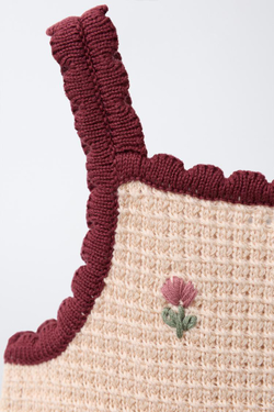 ZARA КОМБИНИРОВАННОЕ ТРИКОТАЖНОЕ ПЛАТЬЕ, ЭКРЮ