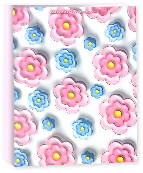 Пакет подарочный, Цветочное ассорти, Дизайн №2, 41*31*12 см