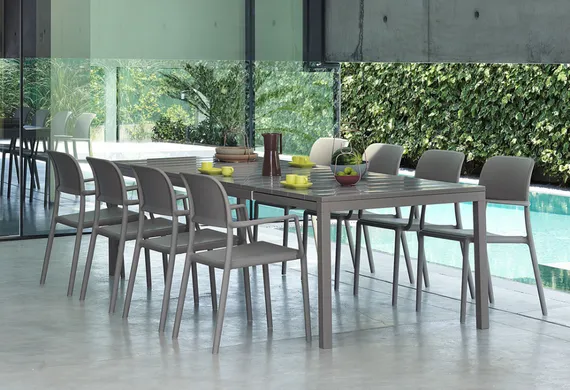 Стол пластиковый раздвижной Rio, 210-280х100 см, коричневый