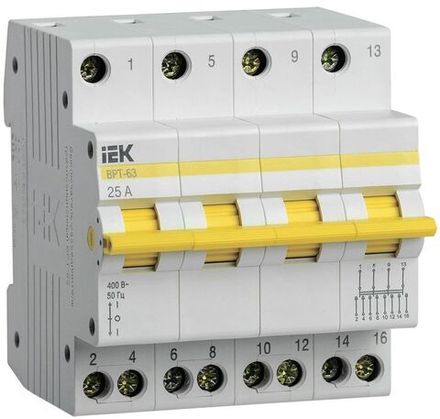 Выключатель-разъединитель трехпозиционный 4п ВРТ-63 25А KARAT IEK MPR10-4-025