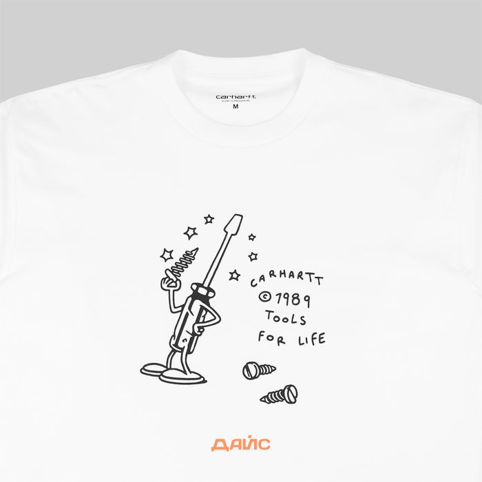 Лонгслив мужской Carhartt WIP Tools For Life артикул:I033248_white - купить в магазине Дайс
