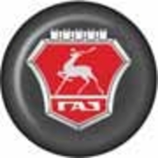 Наклейки  на колпаки D-6см - "ГАЗ" (объемная) голографическая (черный фон) (кт4шт) 02569