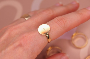 Кольцо с круглой основой для вклейки 12 мм позолота