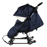 Санки-коляска "Наши Детки 3-1К" синий со звездочками