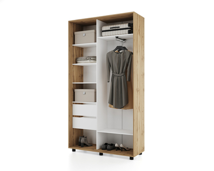 Шкаф-купе МАМА PRIME, 120х45х230 Дуб вотан с зеркалом