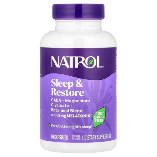 Natrol, Sleep & Restore, 60 капсул