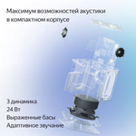 Умная колонка Яндекс Станция Миди с Алисой на YaGPT, с Zigbee, 24 Вт, серая