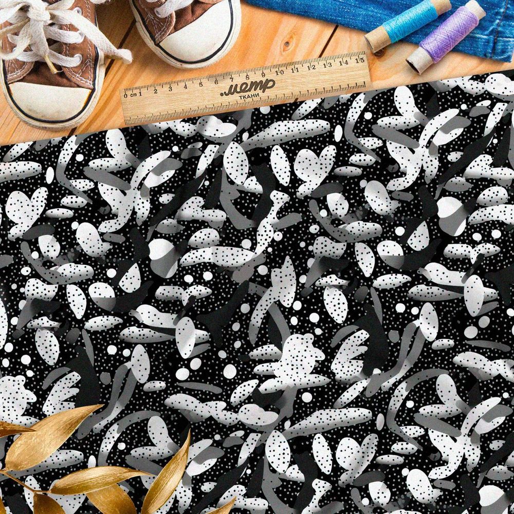 Ткань премиум шифон зимние метаморфозы