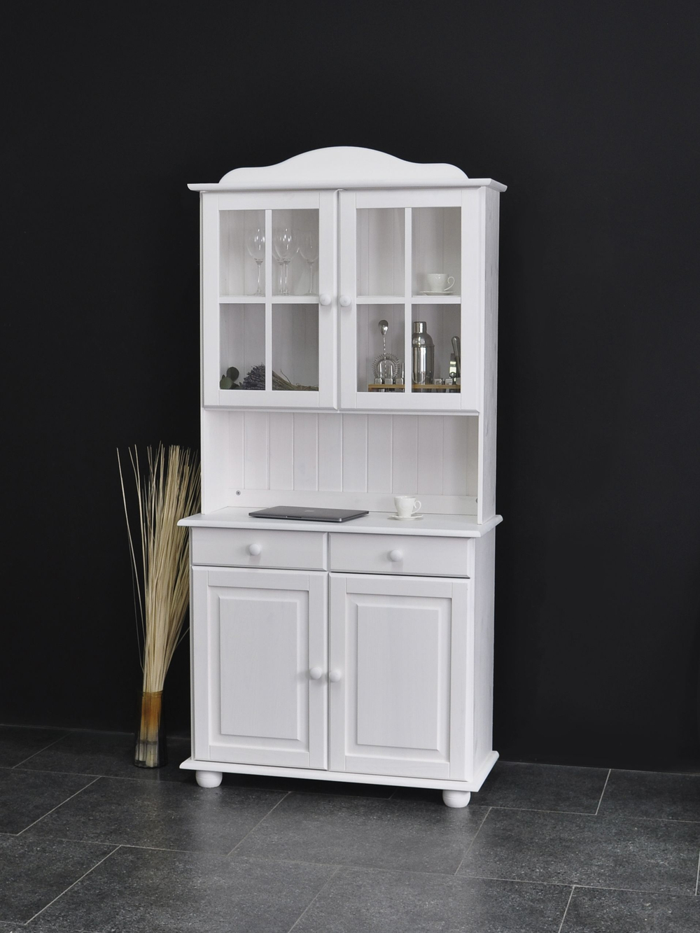 Тумба Лена двухдверная (буфет для кухни напольный), белый