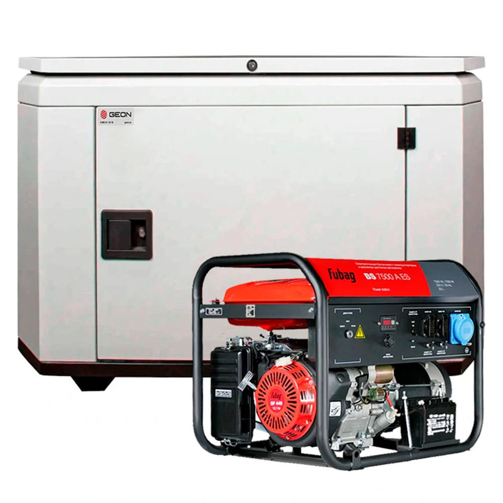 Бензиновый генератор FUBAG BS 7500 A ES с кожухом Geon 1400SS RAL 7035