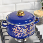 Кастрюля 4л коническая "Драгоценная" синяя