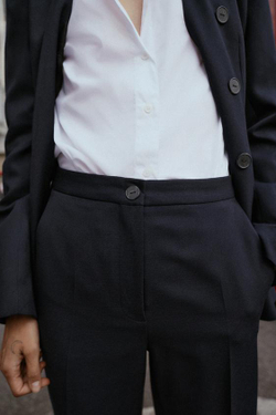 ZARA БРЮКИ ПРЯМОГО КРОЯ, МОРСКОЙ СИНИЙ