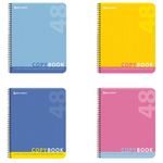 Тетрадь А5, 48 л., BRAUBERG ЭКО, гребень, клетка, обложка картон, ОДНОТОННАЯ, 401871, 4шт