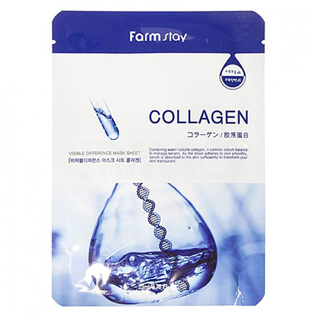 FarmStay Маска тканевая с коллагеном - Visible difference mask sheet collagen, 23мл