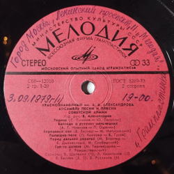 Винтажная виниловая пластинка LP Краснознаменный Ансамбль Песни И Пляски Советской Армии Им. А. В. Александрова (СССР 1979) Полюшко поле