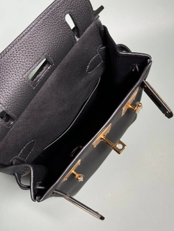 Нагрудная сумка слинг Hermes Kelly (Messenger) чёрная