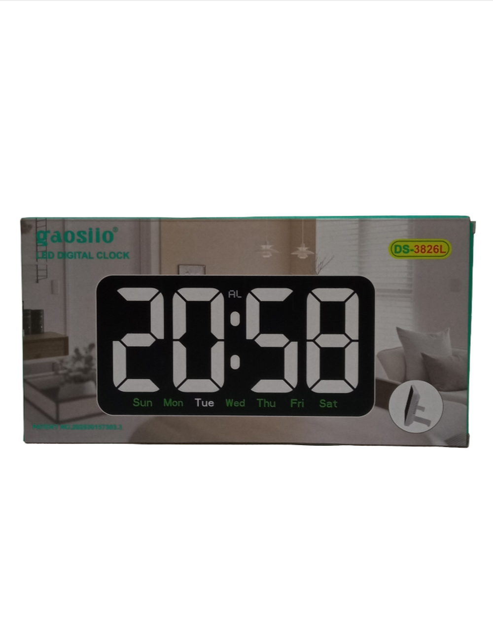 Часы-будильник настольно-настенные Gaosiio DS-3826L Black