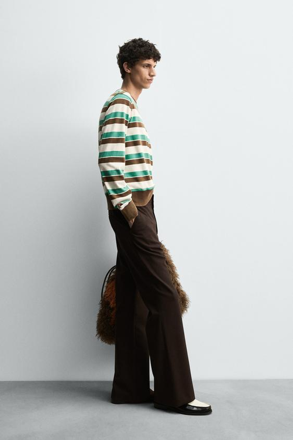 ZARA HARRY LAMBERT X DISNEY ФУТБОЛКА В ПОЛОСКУ, КОРИЧНЕВЫЙ/ЗЕЛЕНЫЙ