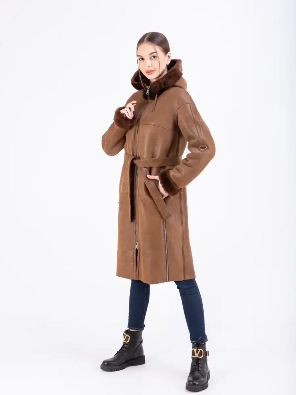 дубленка женская натуральная длинная зима Турция