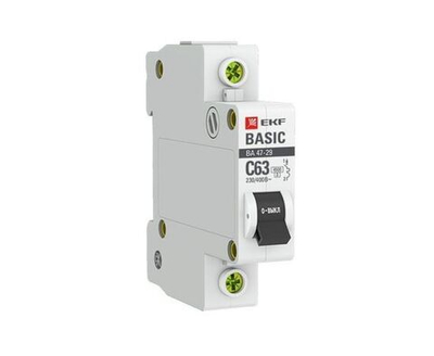 EKF Автоматический выключатель 1P 25А (C) 4,5кА ВА 47-29 Basic mcb4729-1-25C