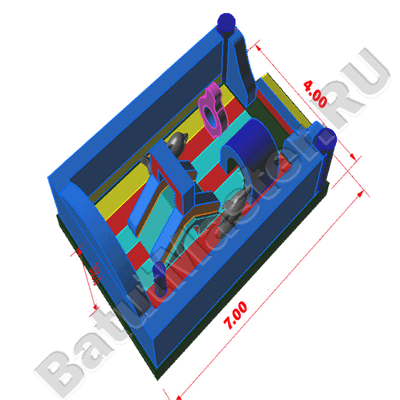 Коммерческий надувной батут "Морские обитатели"