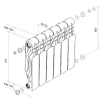 Радиатор биметаллический Royal Thermo Revolution Bimetall 350 12 секций