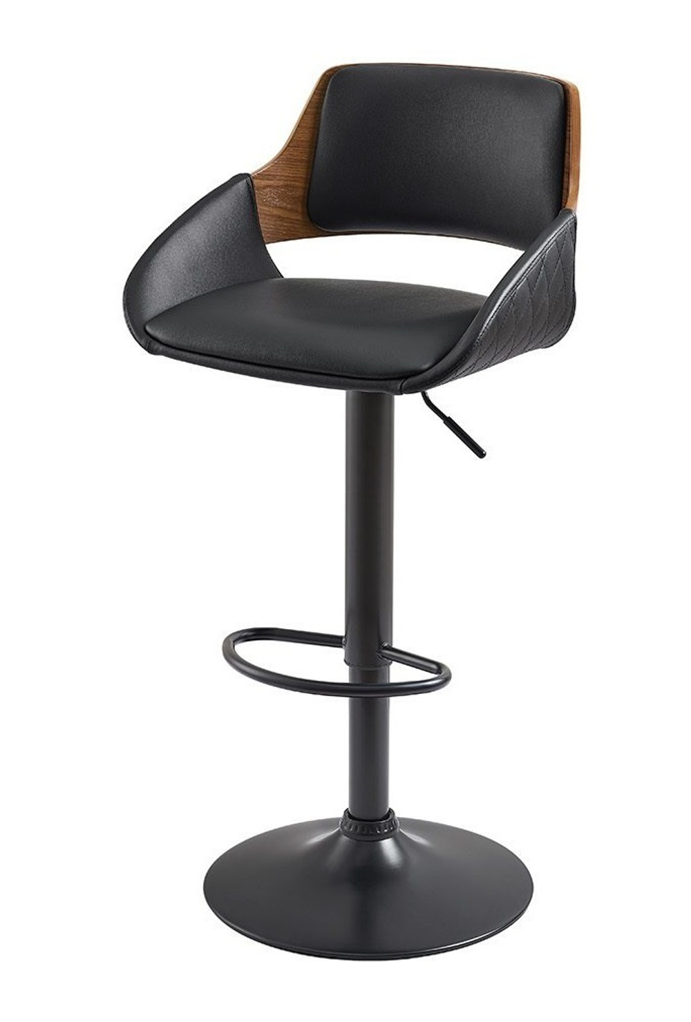 Стул барный JY3143X-L черный/орех/черный