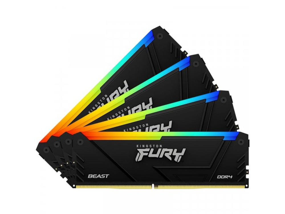 Оперативная память Kingston Fury Beast Black KF432C16BB2AK4/64, DDR4 4х 64ГБ 3200 МГц, DIMM, RTL