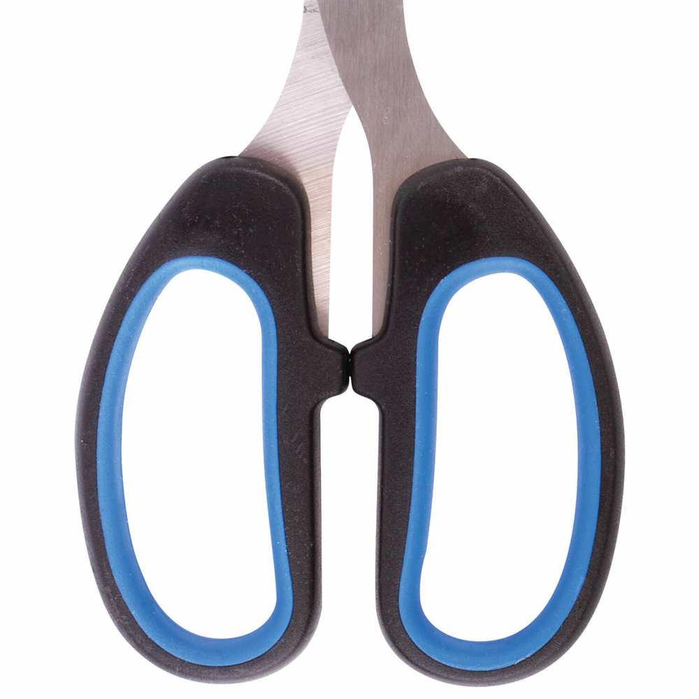 Ножницы BRAUBERG "Classic+" 205 мм черно-синие классической формы резиновые вставки (4 штуки в упаковке)