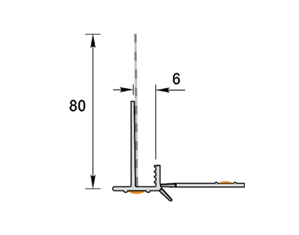 ЕвроПрофиль примыкающий оконный 6 мм с сеткой 80 мм