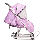 Санки-коляска Наши детки НДТ3-1К/СН со снежинками на сиреневом