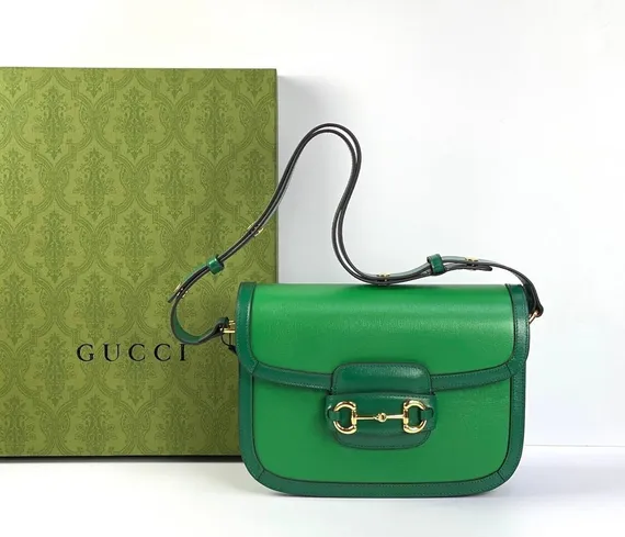 Маленькая сумка на плечо Gucci Horsebit 1955 зеленый/темно-зеленый