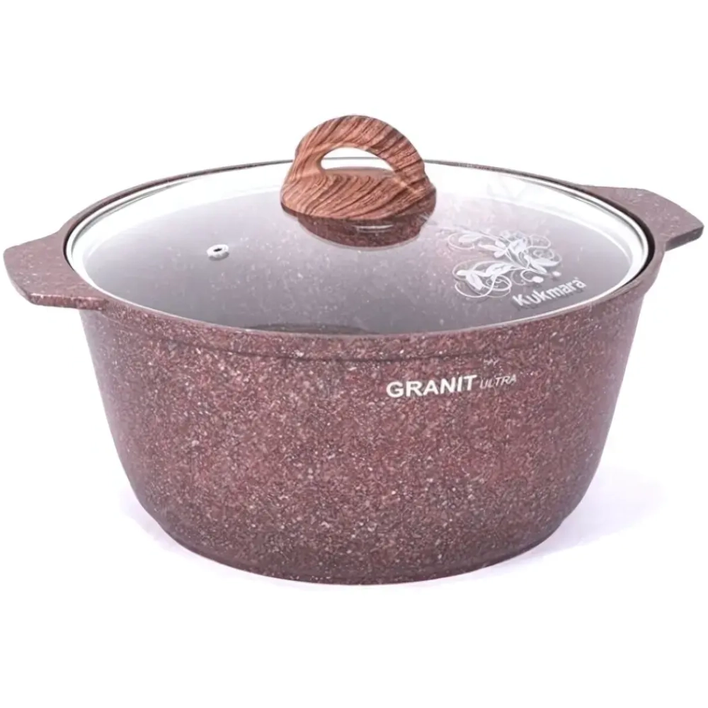 Кастрюля-жаровня 5л «Granit ultra» (red) со стеклянной крышкой жга51а